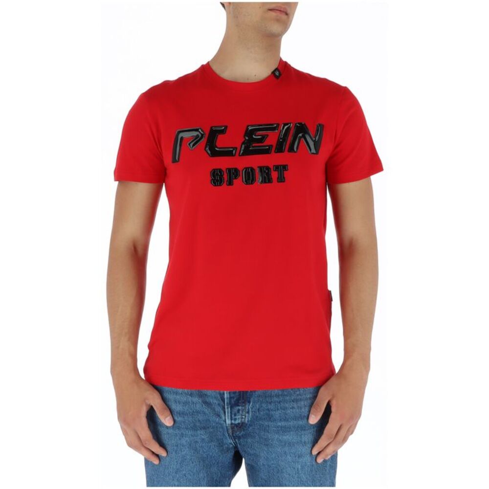 Plein Sport Red Cotton TShirt Sport Style Men Red Shirts